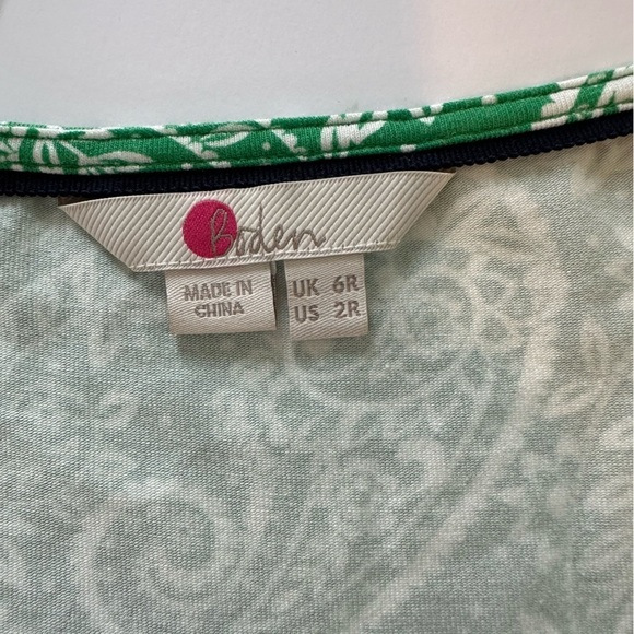 Boden Womens Sz 2 Green Paisley Caroline Playsuit Romper Jersey Belted Casual - Picture 3 of 8